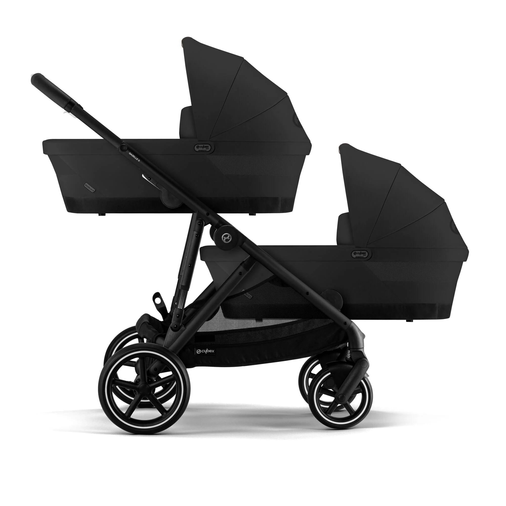 עגלת תינוק לתאומים / אחים Gazelle S2 שחור MOON - Image 3