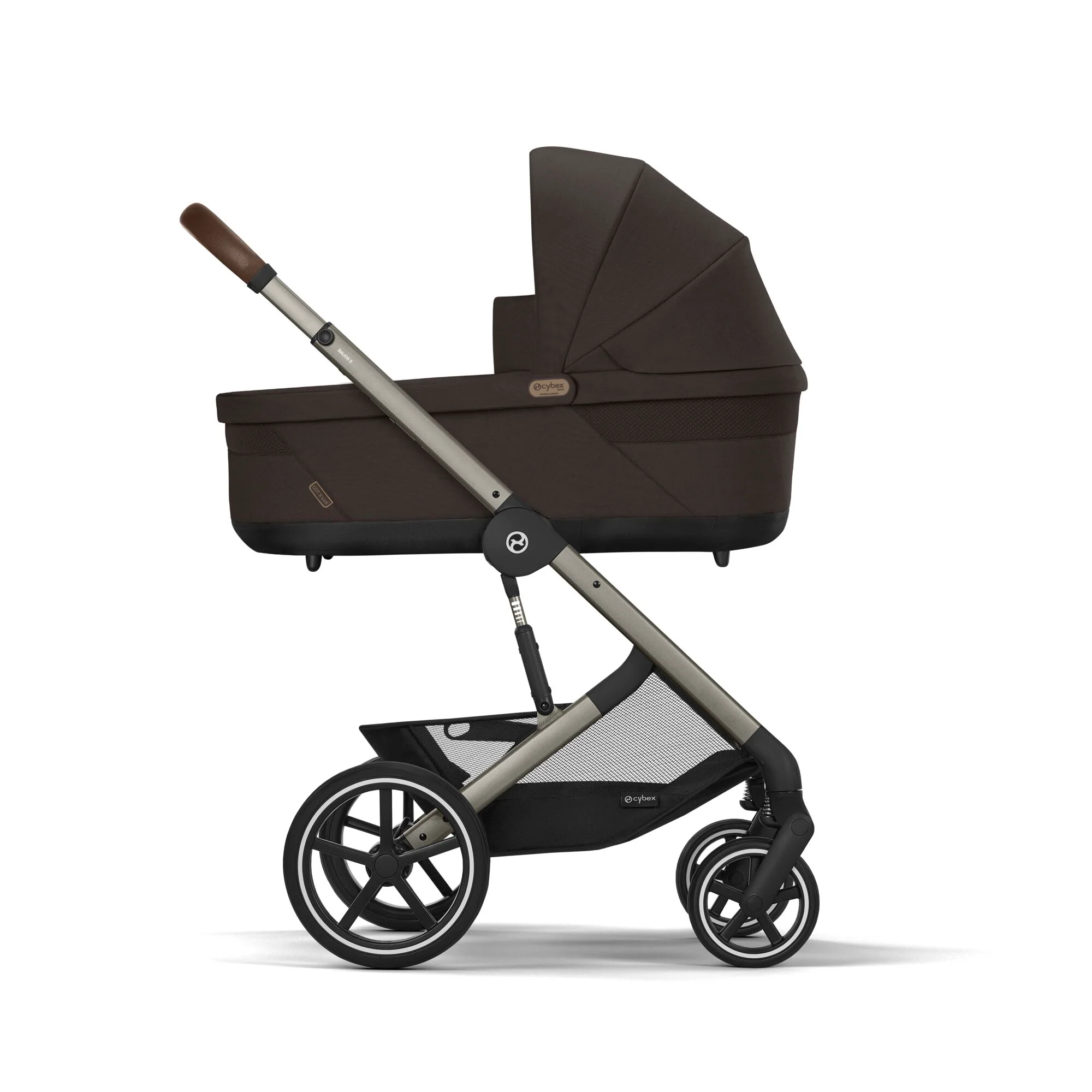 עגלת תינוק משולבת - טיולון ועריסה Balios TS5 בצבע Chocolate Brown , עם סל-קל Cloud G - Image 3