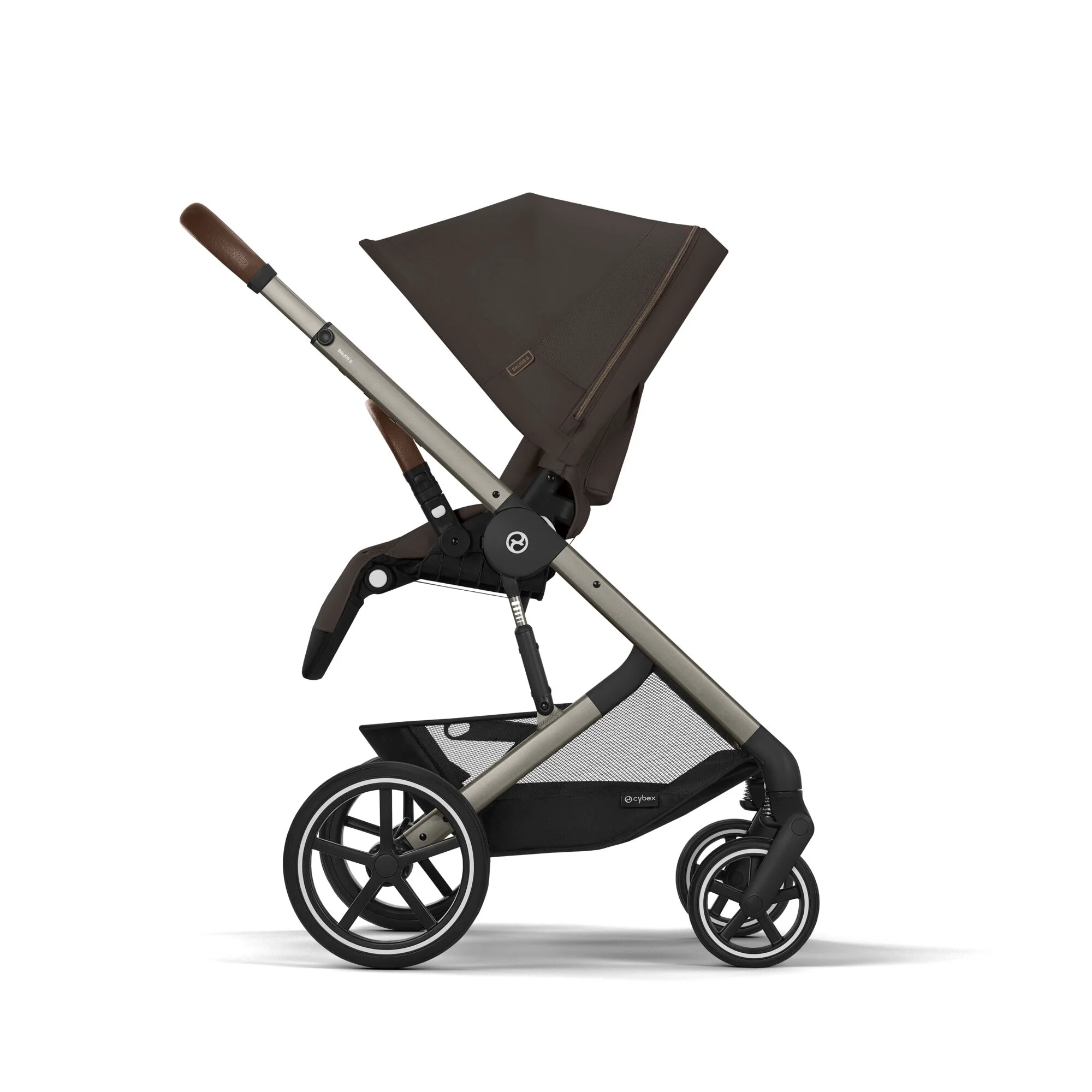 עגלת תינוק משולבת - טיולון ועריסה Balios TS5 בצבע Chocolate Brown , עם סל-קל Cloud G - Image 8