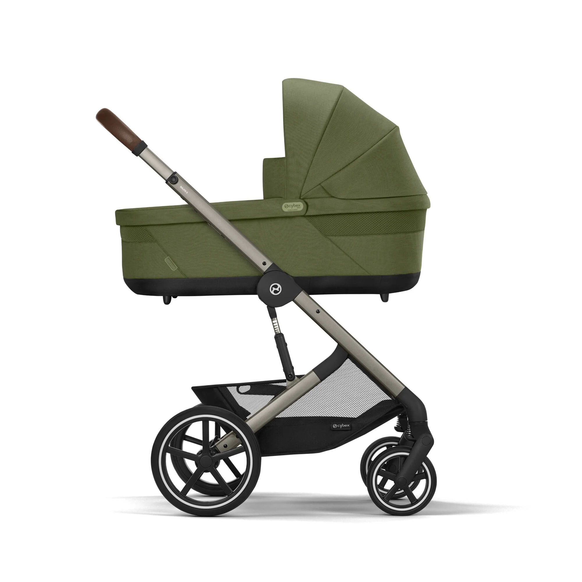 עגלת תינוק משולבת - טיולון ועריסה Balios TS5 בצבע Moss Green , עם סל-קל Cloud G - Image 3