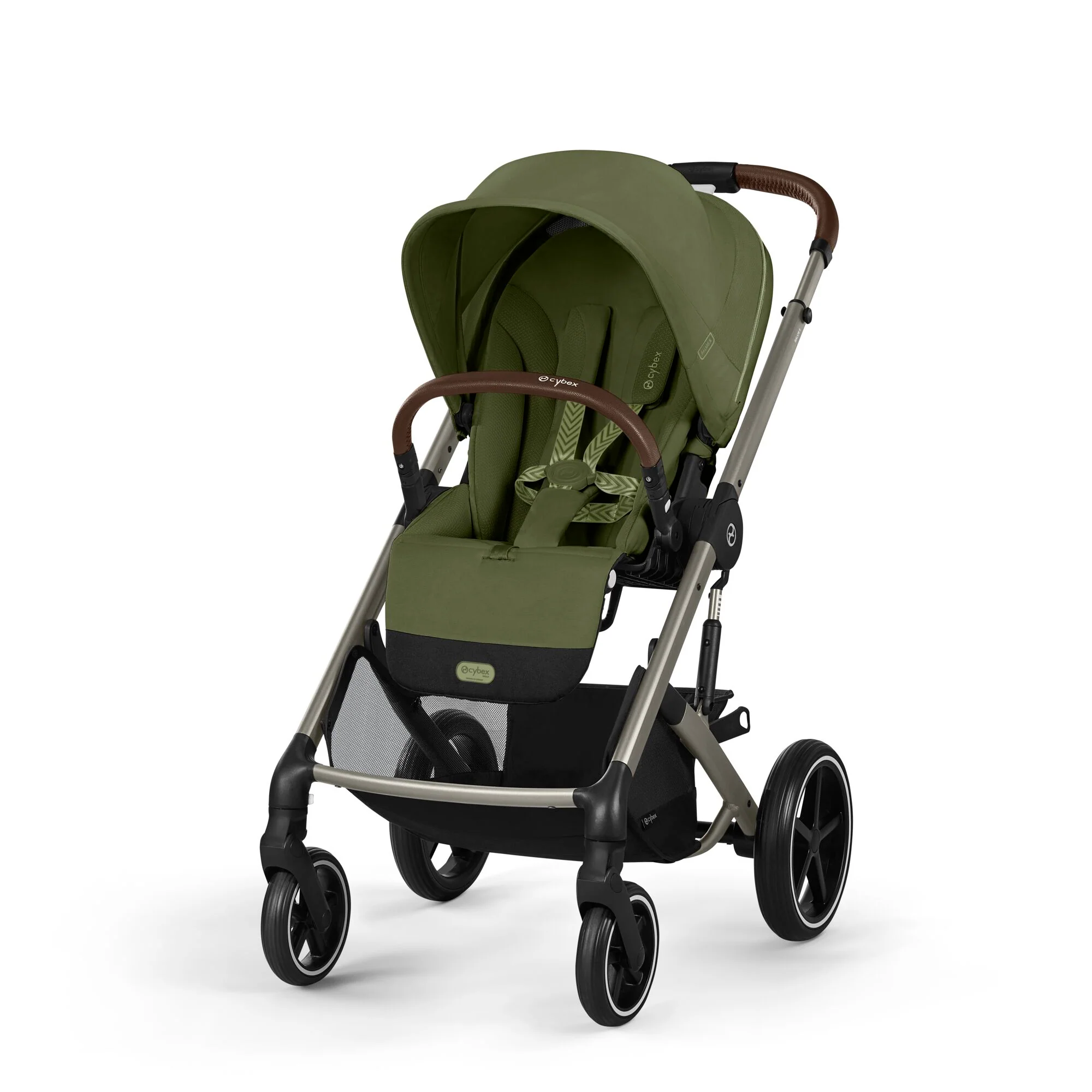עגלת תינוק משולבת - טיולון ועריסה Balios TS5 בצבע Moss Green , עם סל-קל Cloud G - Image 4