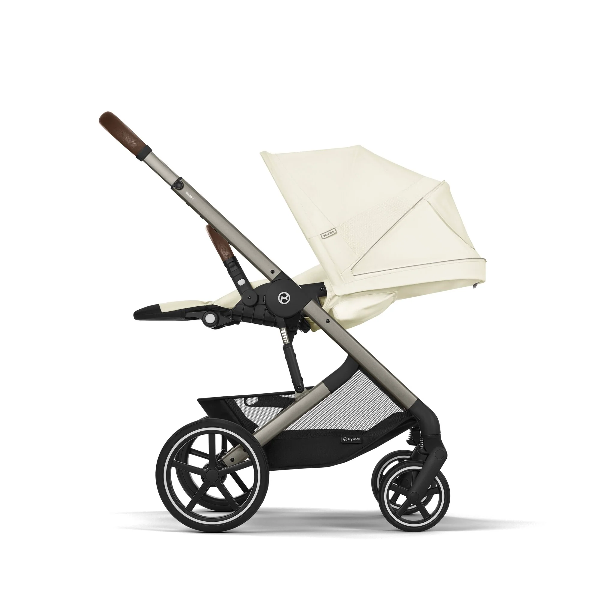 עגלת תינוק משולבת - טיולון ועריסה Balios TS5 בצבע Seashell Beige , עם סלקל Cloud G - Image 5