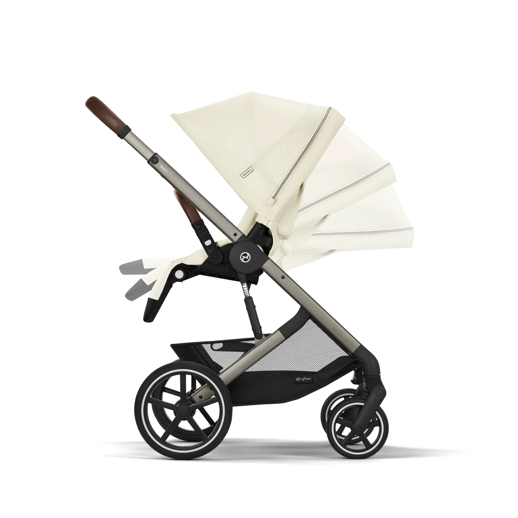 עגלת תינוק משולבת - טיולון ועריסה Balios TS5 בצבע Seashell Beige , עם סלקל Cloud G - Image 6