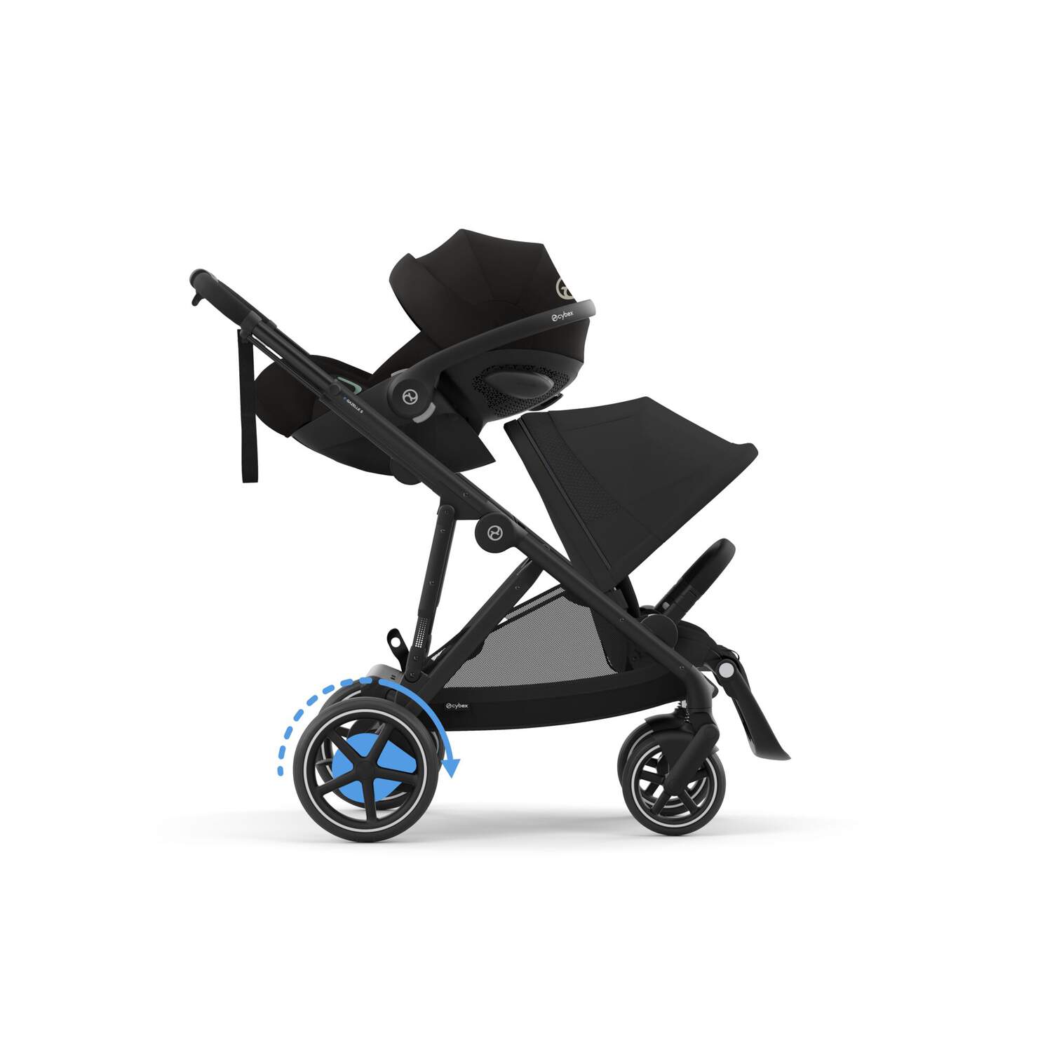 עגלת תינוק חשמלית לתאומים / אחים e-Gazelle S2 שחור Moon Black - Image 8