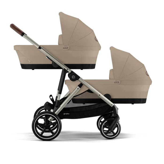 עגלת תינוק לתאומים / אחים Gazelle S2 בז' Almond Beige - Image 3