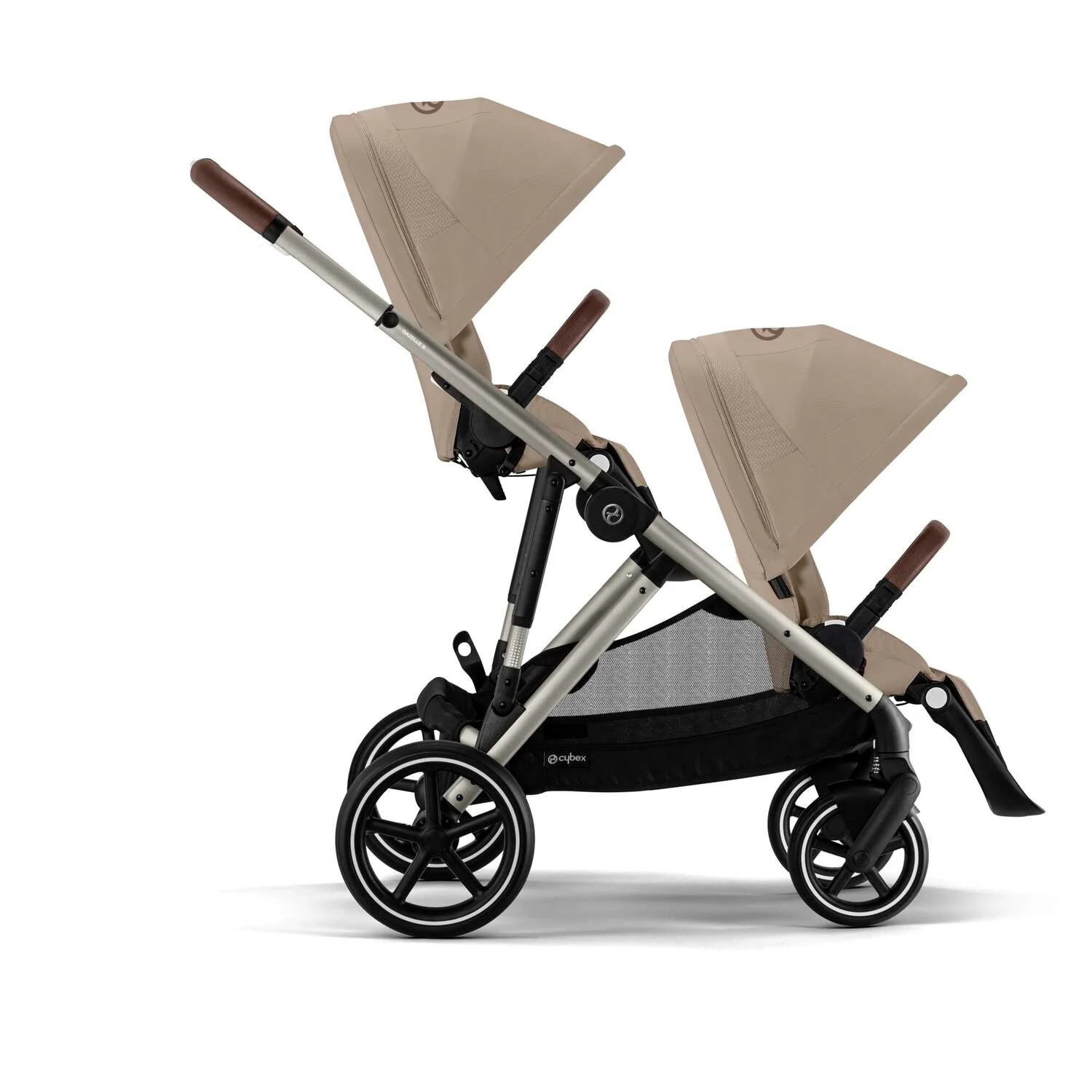 עגלת תינוק לתאומים / אחים Gazelle S2 בז' Almond Beige - Image 4