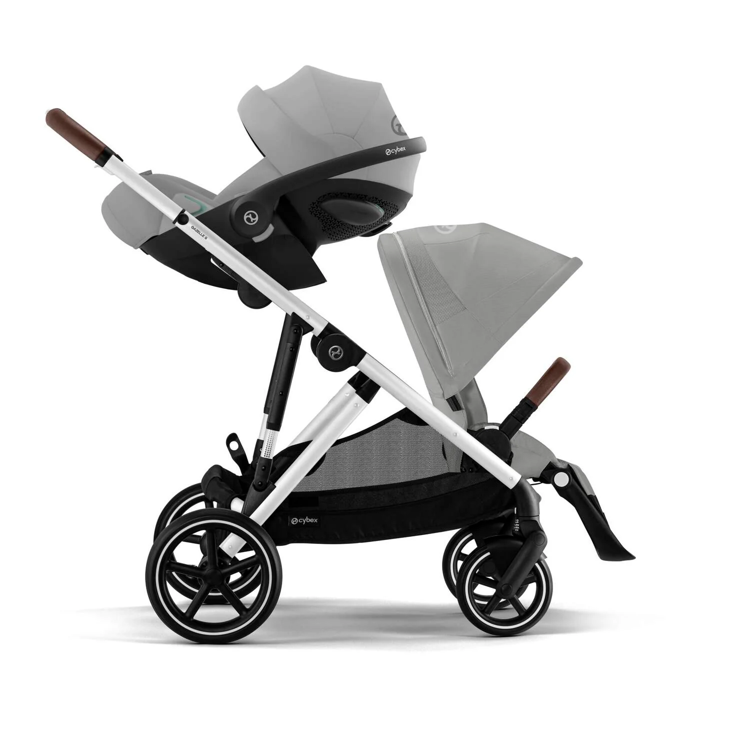 עגלת תינוק לתאומים / אחים Gazelle S2 אפור Stone Grey - Image 4