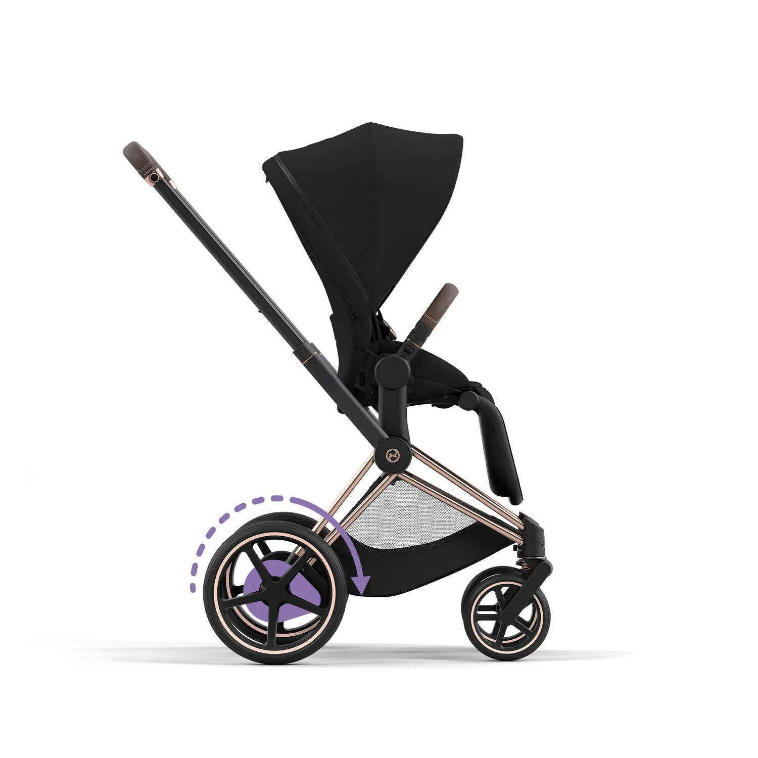 e-Priam עגלת תינוק חשמלית Sepia Black רוזגולד - Image 3