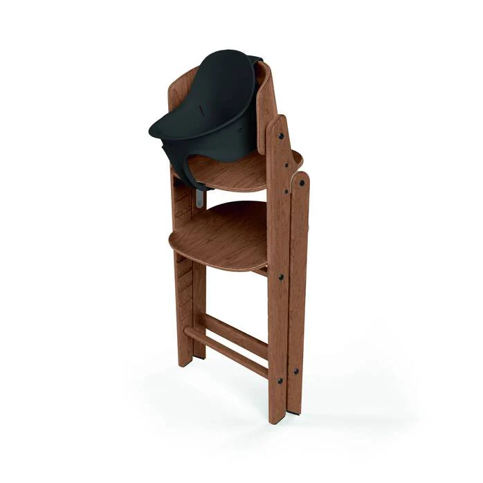 כיסא לתינוק Click & Fold 3-in-1 עם מגש, מושב תינוק ורתמת רצועות עץ טבעי אגוז - Image 12