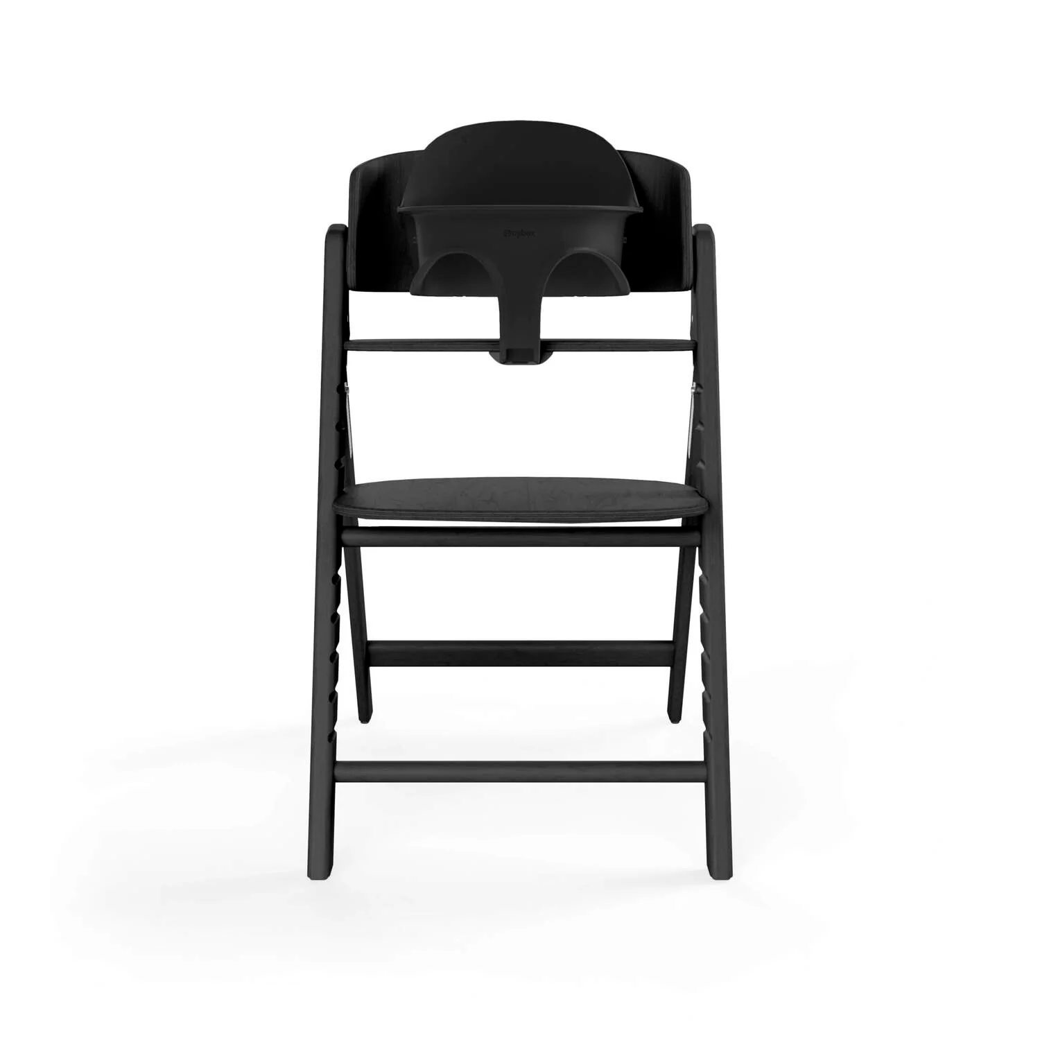 כיסא לתינוק Click & Fold 3-in-1 עם מגש, מושב תינוק ורתמת רצועות עץ טבעי בצבע שחור - Image 3