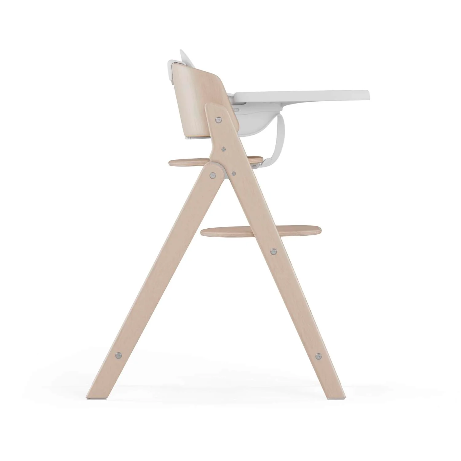 כיסא לתינוק Click & Fold 3-in-1  עם מגש, מושב תינוק ורתמת רצועות עץ טבעי בהיר - Image 10