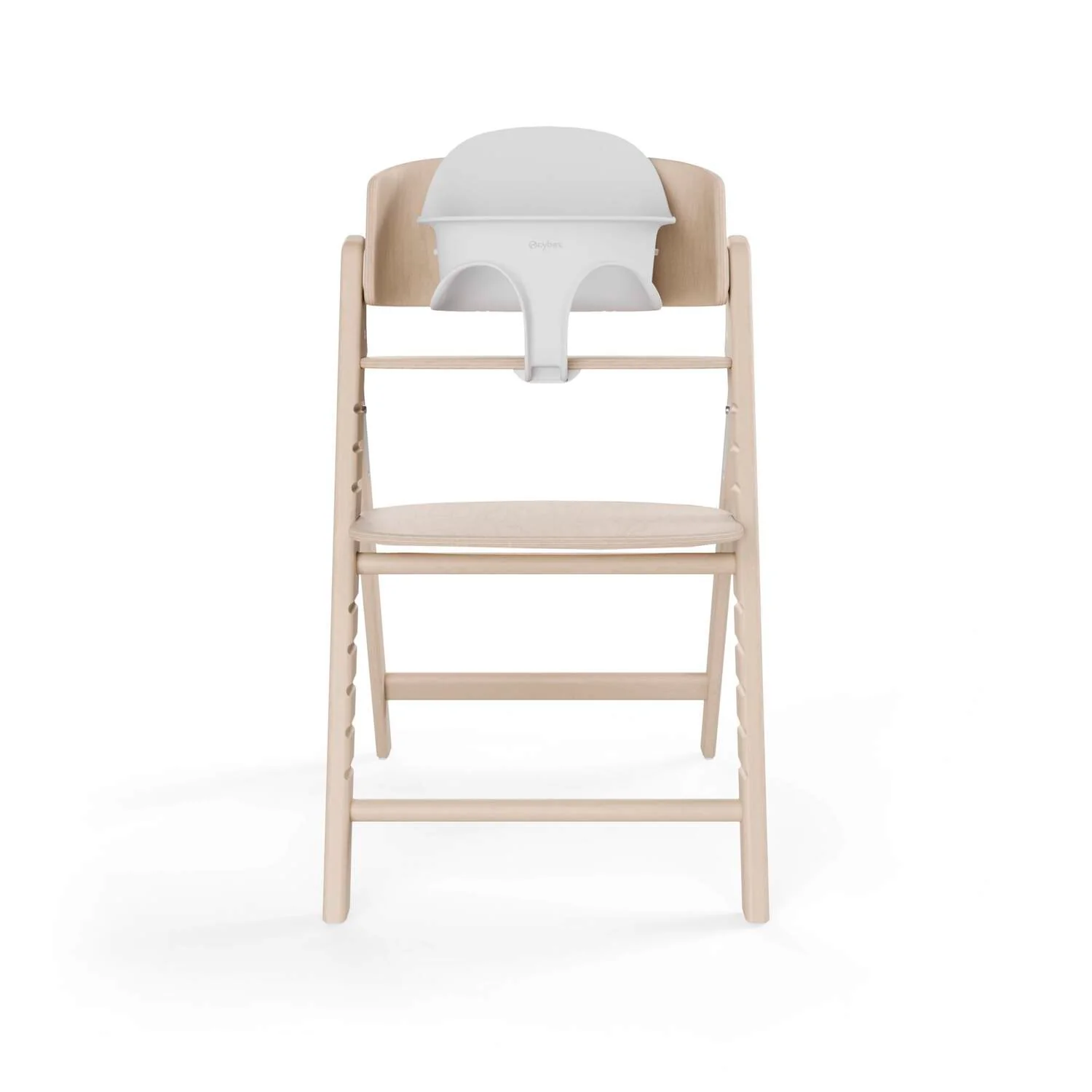 כיסא לתינוק Click & Fold 3-in-1  עם מגש, מושב תינוק ורתמת רצועות עץ טבעי בהיר - Image 3