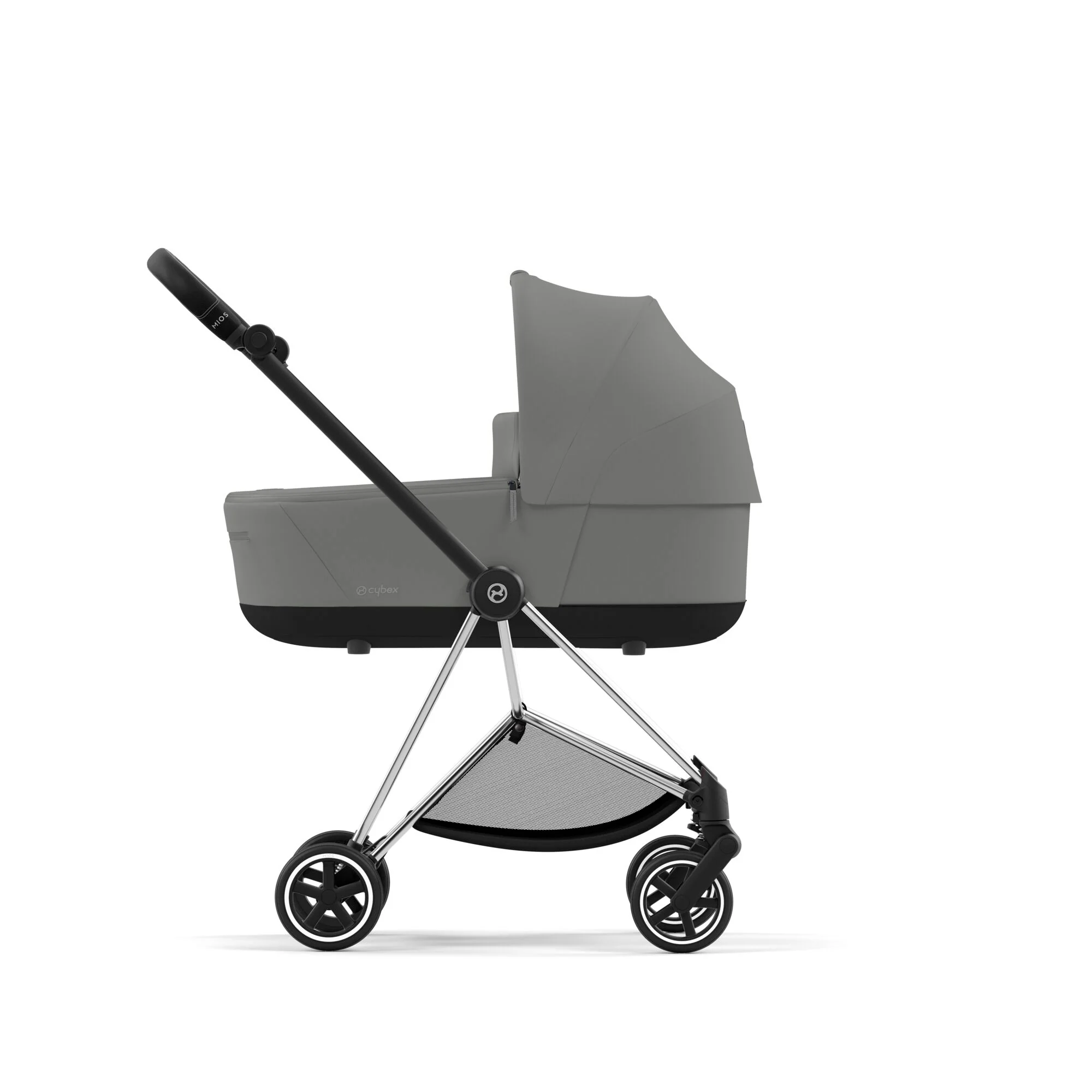 עגלת תינוק Mios 3 Mirage Grey עם שלדה כרום שחור - Image 4