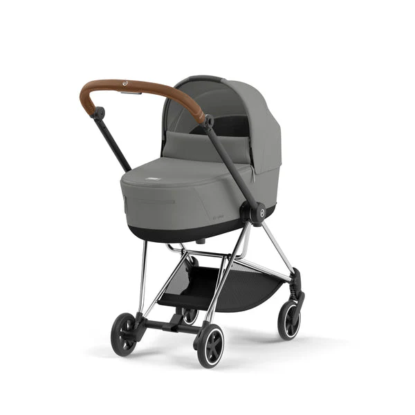 עגלת תינוק Mios 3 Mirage Grey עם שלדה כרום חום - Image 3