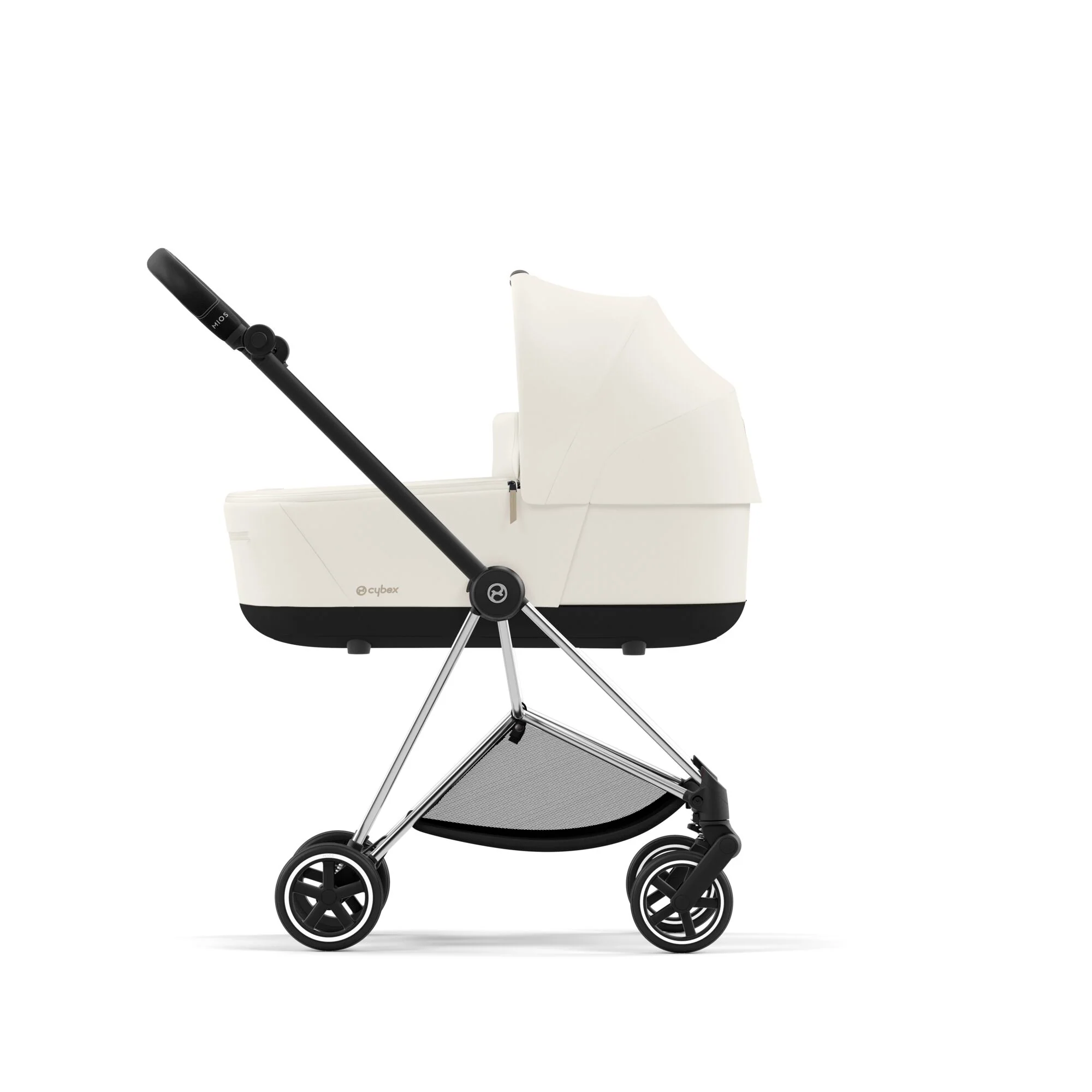 עגלת תינוק Mios 3 Off White עם שלדה כרום שחור - Image 4