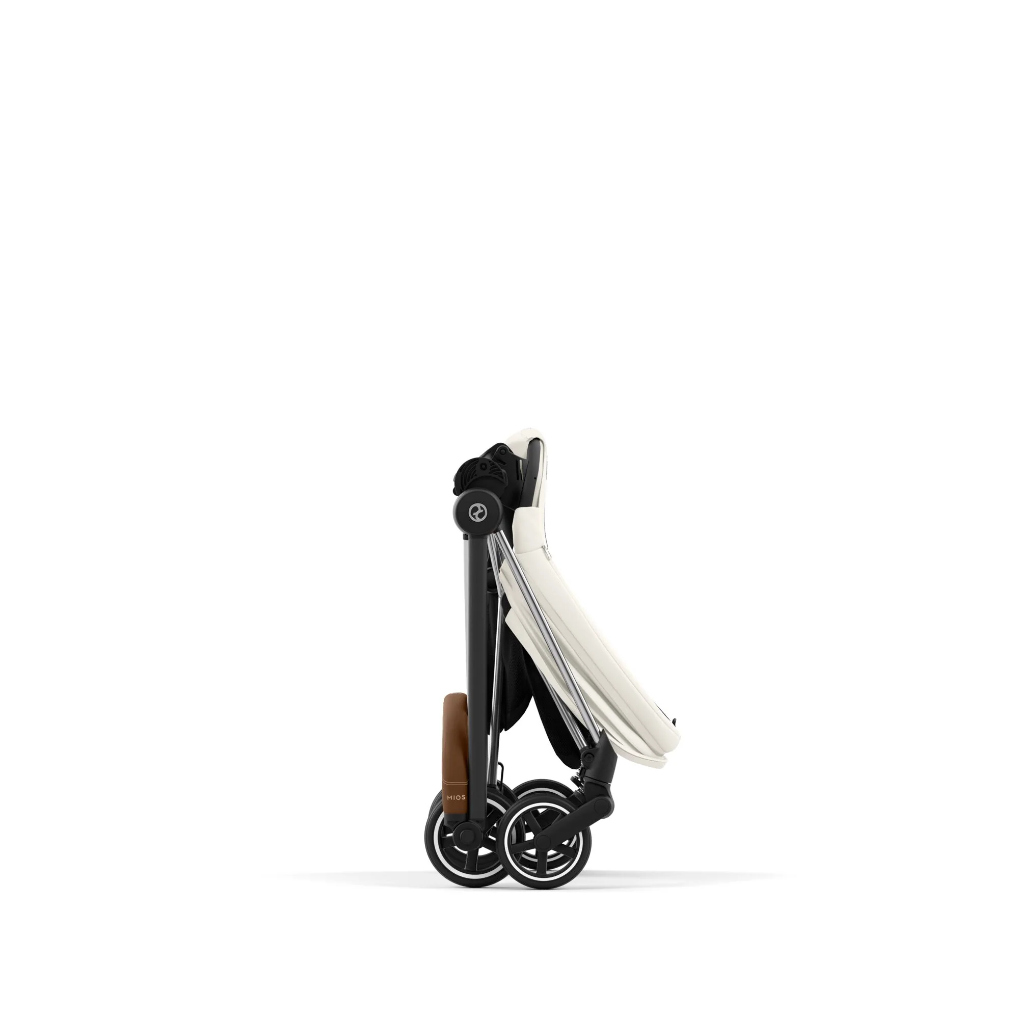 עגלת תינוק Mios 3 Off White עם שלדה כרום חום - Image 9