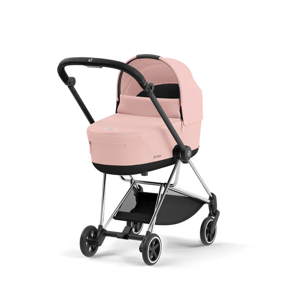 עגלת תינוק Mios 3 Peach Pink עם שלדה כרום שחור - Image 3