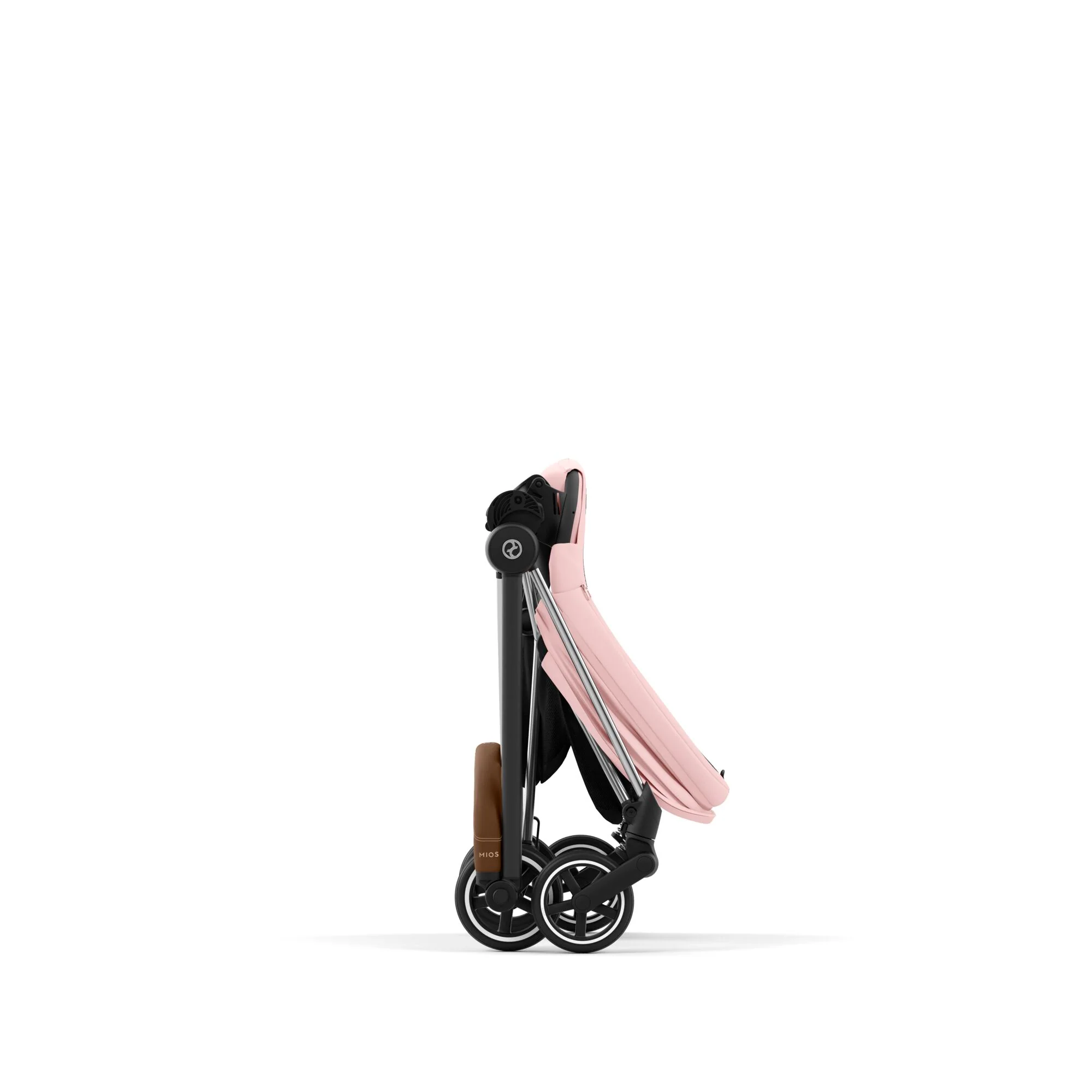 עגלת תינוק Mios 3 Peach Pink עם שלדה כרום חום - Image 9