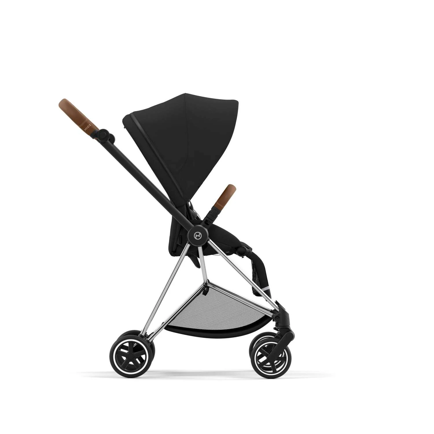 עגלת תינוק Mios 3 Sepia Black עם שלדה כרום חום - Image 3