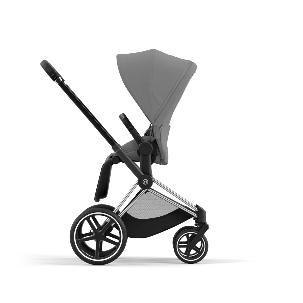 עגלת תינוק Priam 4 Mirage Grey עם שלדה כרום שחור - Image 2