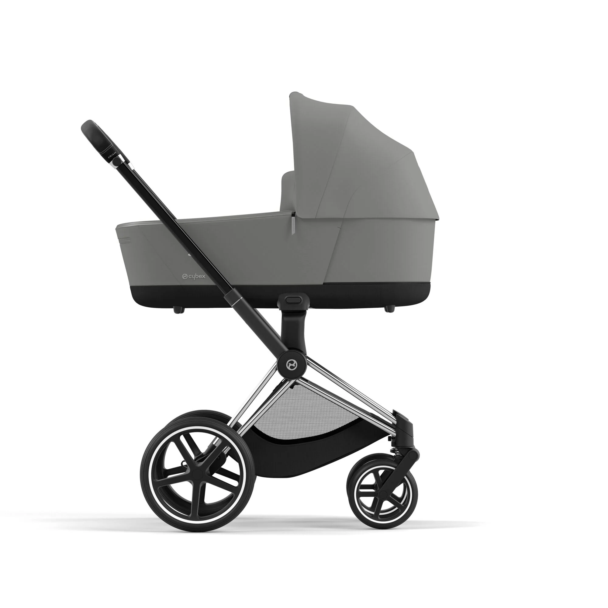 עגלת תינוק Priam 4 Mirage Grey עם שלדה כרום שחור - Image 3