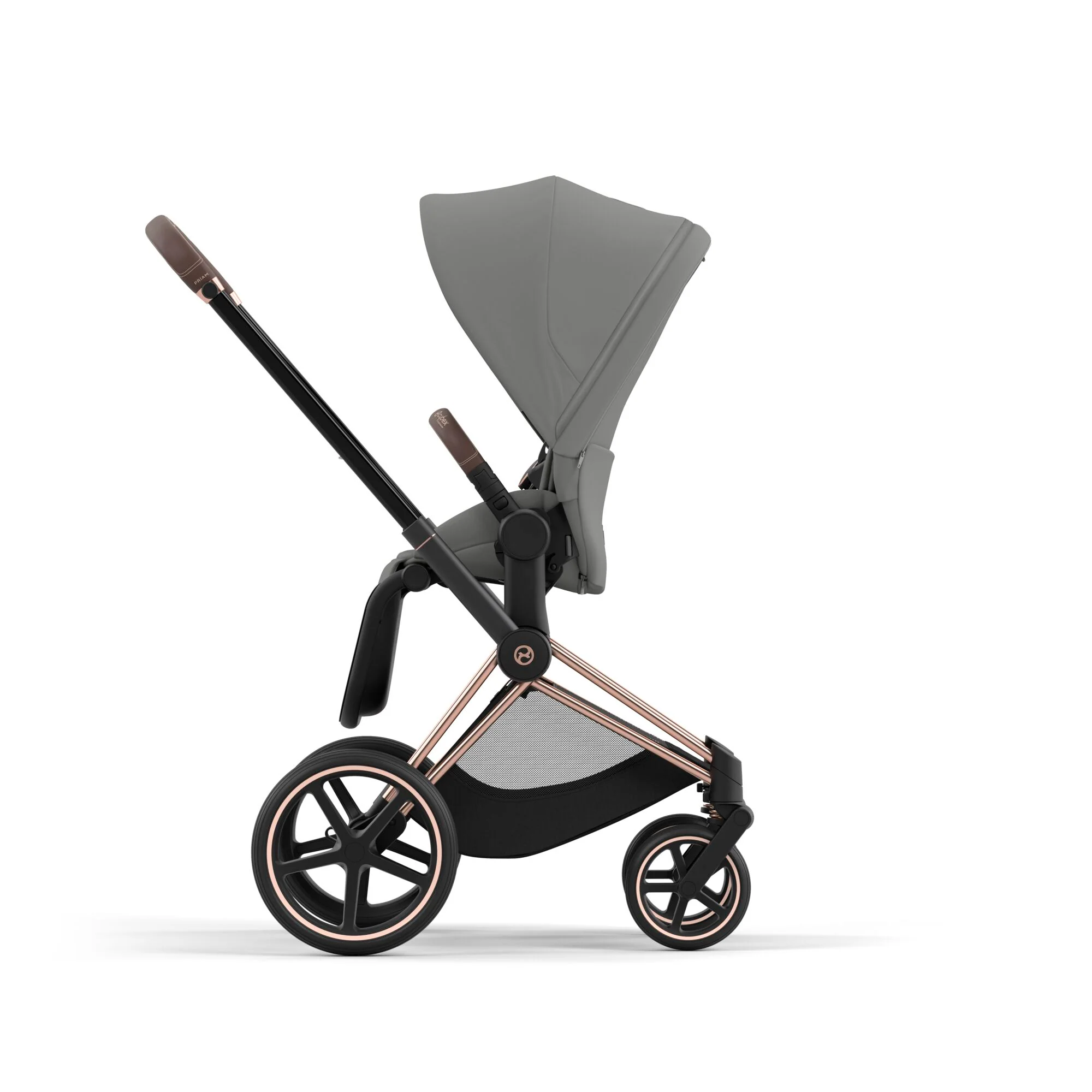 עגלת תינוק Priam 4 Mirage Grey עם שלדה רוזגולד - Image 2