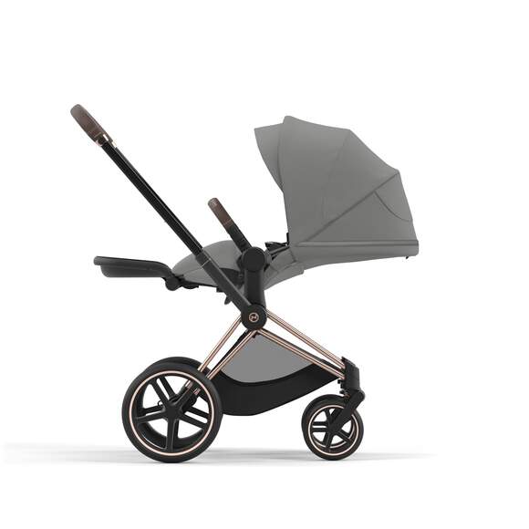 עגלת תינוק Priam 4 Mirage Grey עם שלדה רוזגולד - Image 4