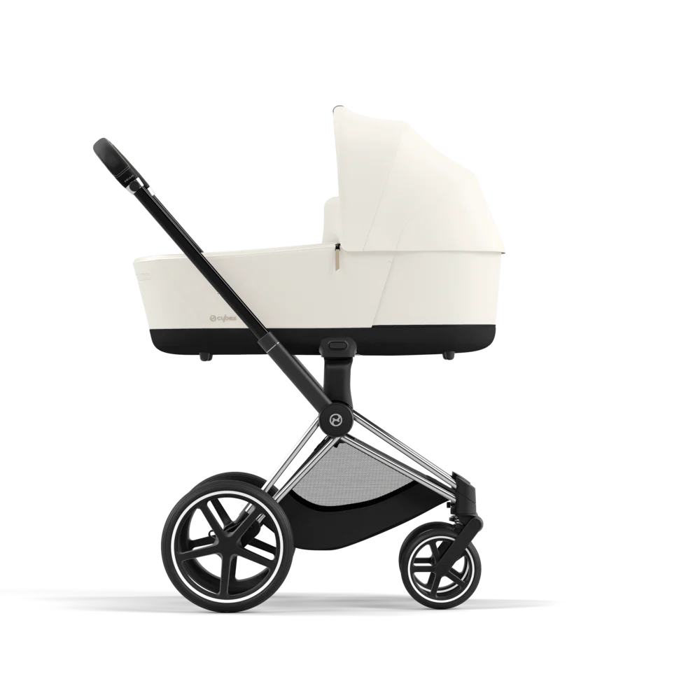 עגלת תינוק Priam 4 Off White עם שלדה כרום שחור - Image 3