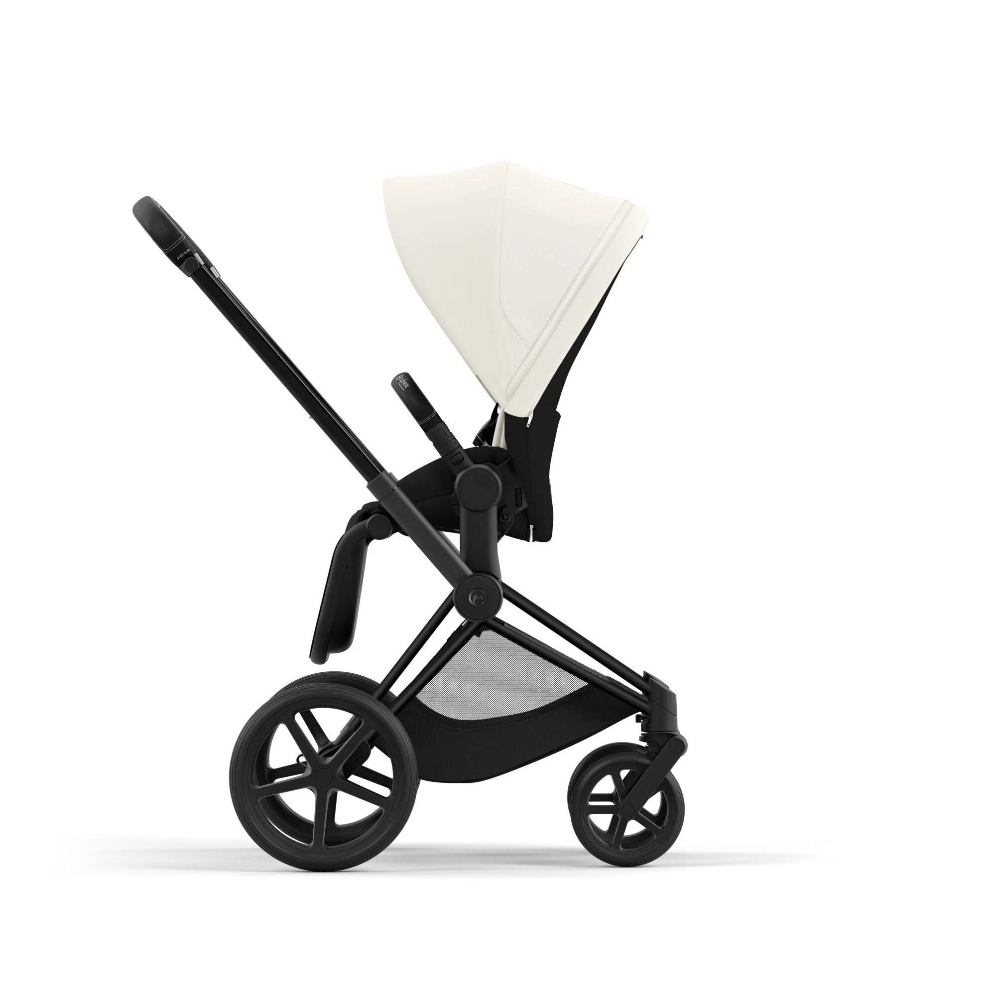עגלת תינוק Priam 4 Off White עם שלדה שחור מט - Image 2
