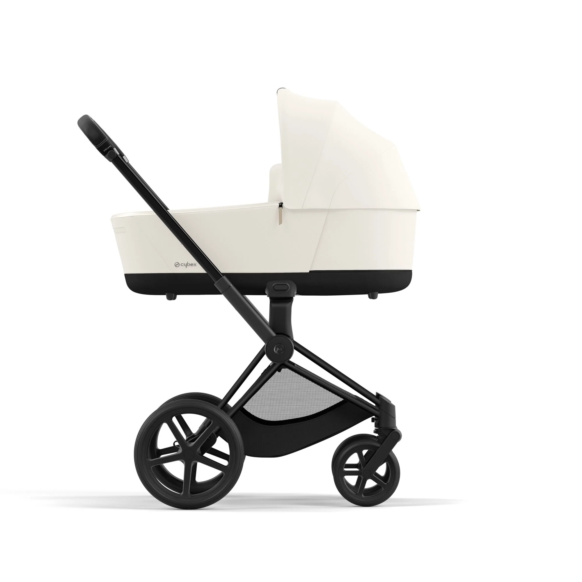 עגלת תינוק Priam 4 Off White עם שלדה שחור מט - Image 3
