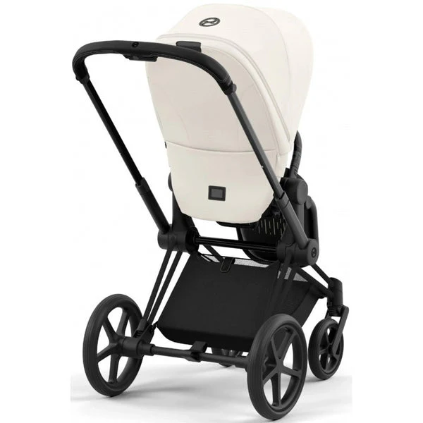 עגלת תינוק Priam 4 Off White עם שלדה שחור מט - Image 4