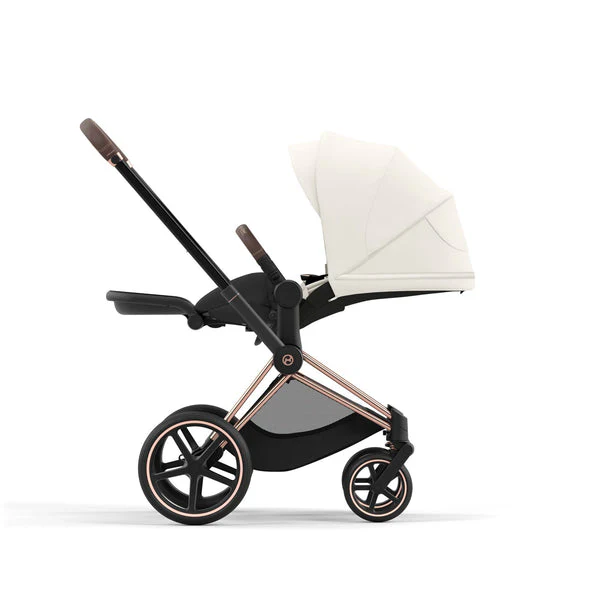 עגלת תינוק Priam 4 Off White עם שלדה רוזגולד - Image 4