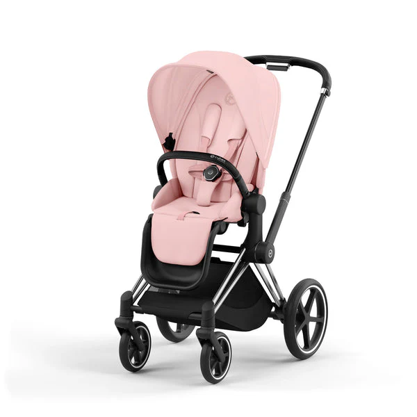 עגלת תינוק Priam 4 Peach Pink עם שלדה כרום שחור