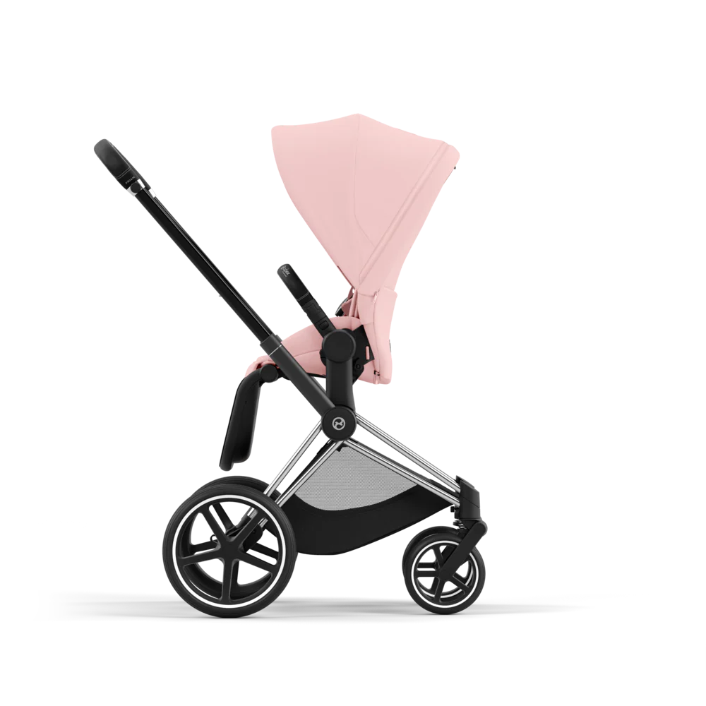עגלת תינוק Priam 4 Peach Pink עם שלדה כרום שחור - Image 2