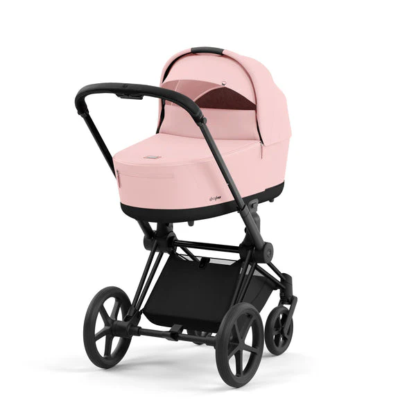 עגלת תינוק Priam 4 Peach Pink עם שלדה שחור מט - Image 3