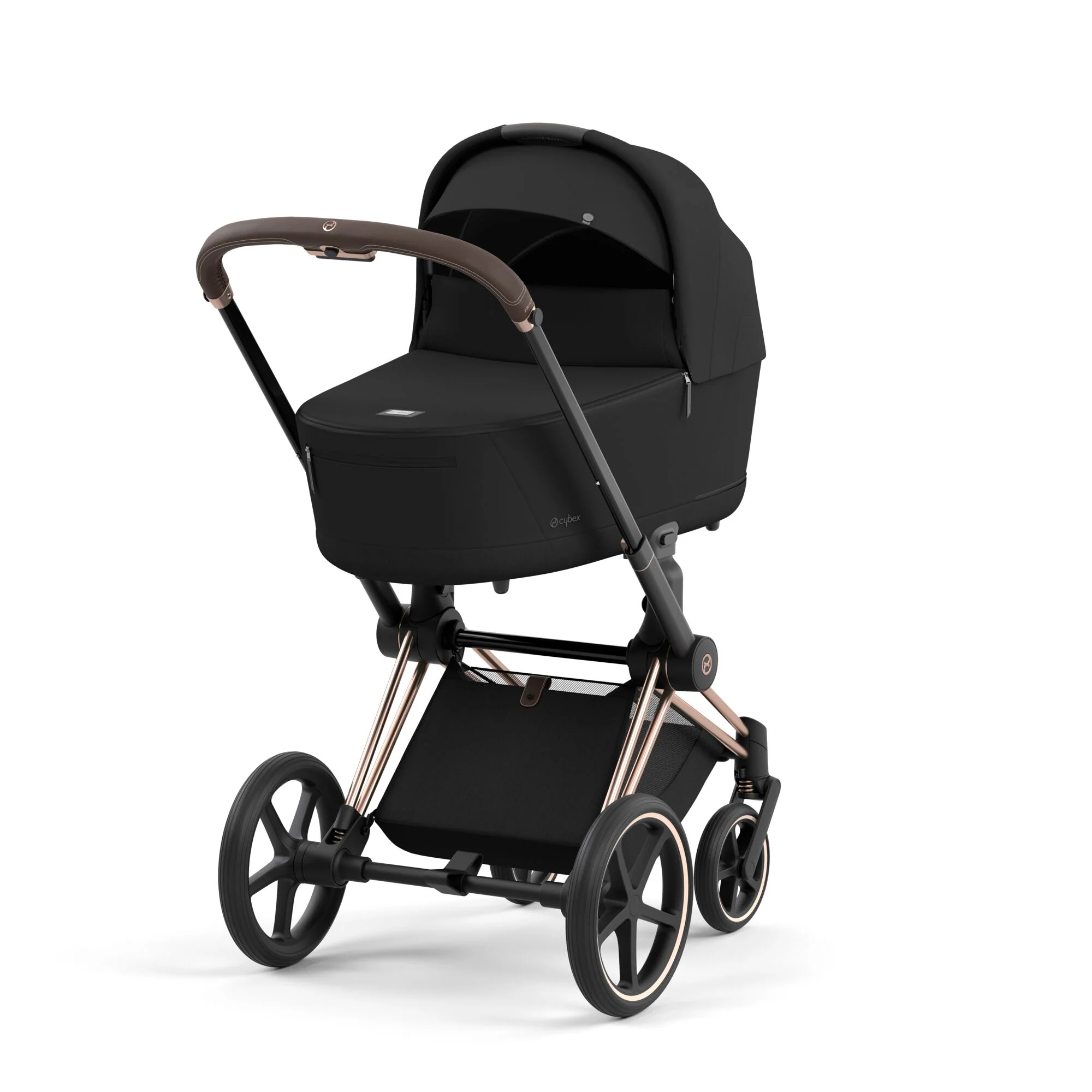 עגלת תינוק Priam 4 Sepia Black עם שלדה רוזגולד - Image 3