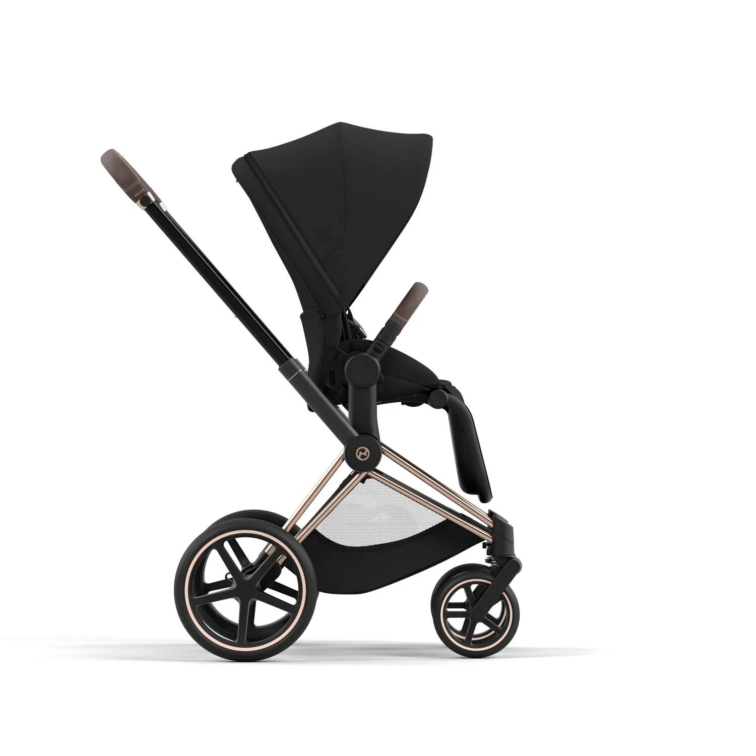 עגלת תינוק Priam 4 Sepia Black עם שלדה רוזגולד - Image 5