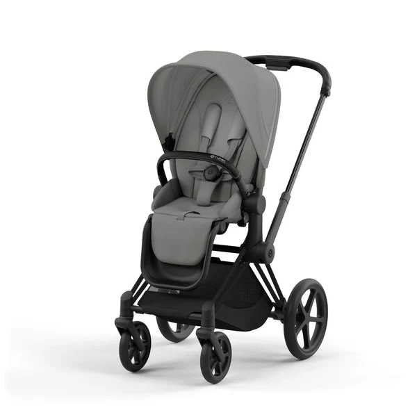 עגלת תינוק Priam 4 Mirage Grey עם שלדה שחור מט