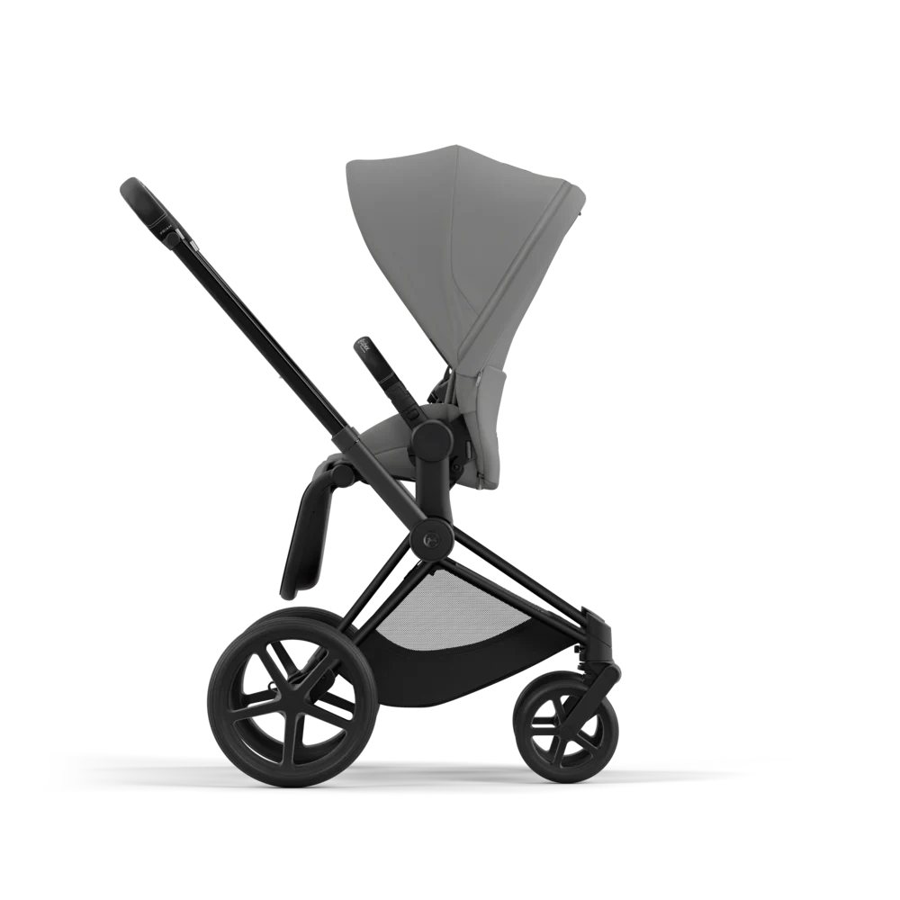 עגלת תינוק Priam 4 Mirage Grey עם שלדה שחור מט - Image 2