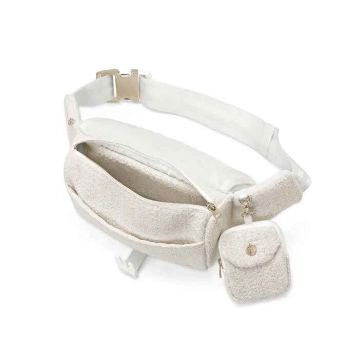 תיק חגורה Boucle Cream White מבד בוקלה לבן - Image 3