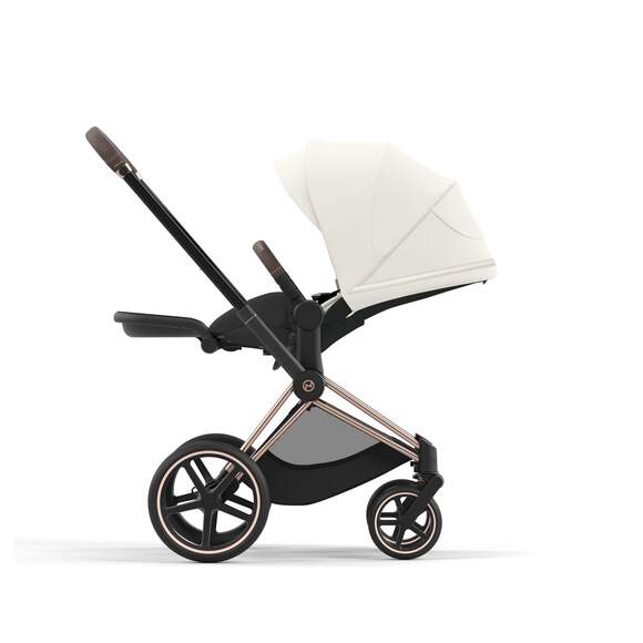 e-Priam עגלת תינוק חשמלית Off White רוזגולד - Image 3